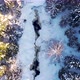 Not Frozen Waterfall in Winter From the Air in - VideoHive Item for Sale