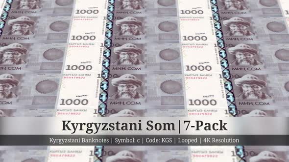 Kyrgyzstani Som | Kyrgyzstan Currency - 7 Pack | 4K Resolution | Looped