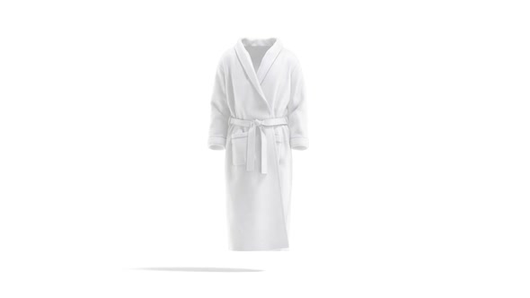 Blank white hotel bathrobe, looped rotation