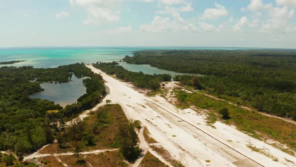 Construction of the Airport on a Tropical Island.