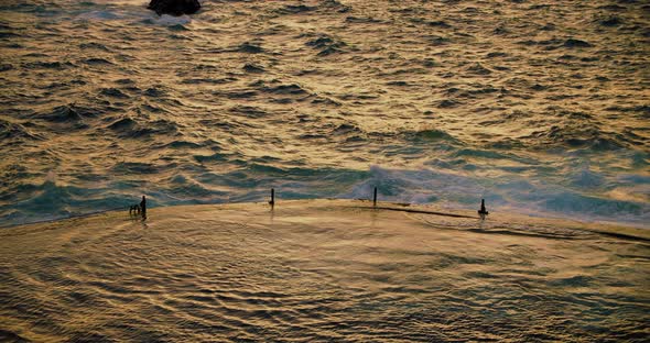 Natural Pool Piscina Natural of Acantilados De Los Gigantes at Sunset