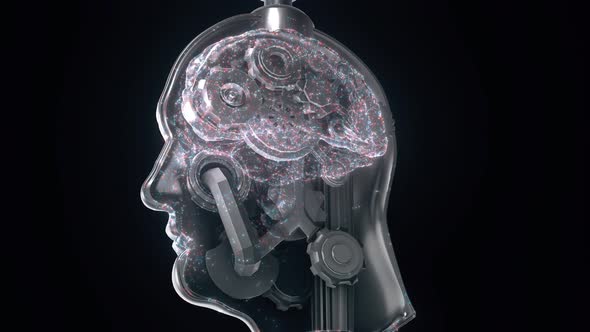 Concept Of Human Brain By Gears 4k