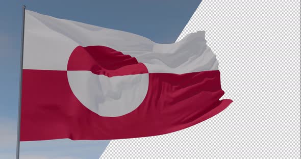 flag Greenland patriotism national freedom, seamless loop, alpha channel