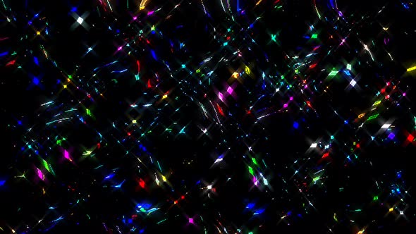 Abstract Background With Dots and Lines Scattered Lines in full color, on black background