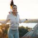 Sportswoman Using Jumping Rope to Stay Fit Outdoor - VideoHive Item for Sale