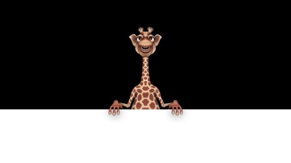 Cartoon 3D Giraffe Ads  Looped on White alt