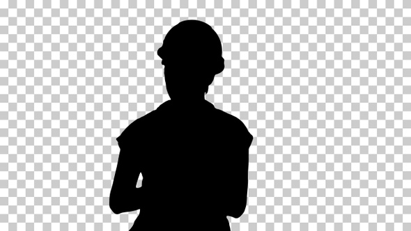 Silhouette  Female explaining , Alpha Channel