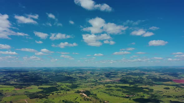 Rural landscape aerial view. Nature scenery