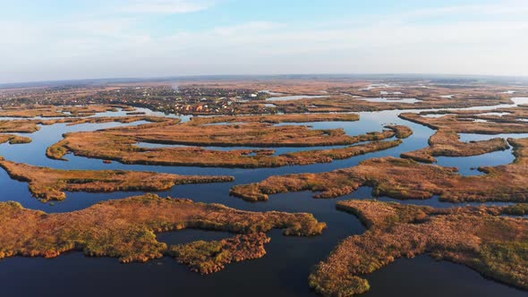 The Village Is Located on Samarskie Plavni in Picturesque Ukraine