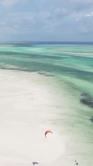 Vertical Video of the Ocean Near the Coast of Zanzibar Tanzania