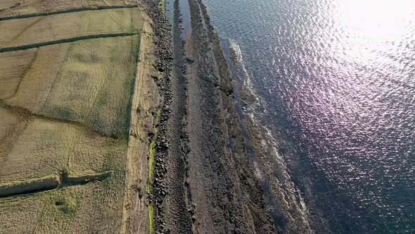 Aerial View of the Mazing Coast at St Johns Point Next to Portned Island in County Donegal  Ireland