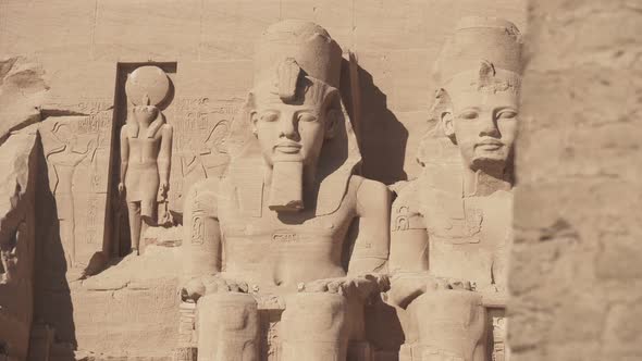 Exterior of the Abu Simbel temple in Egypt