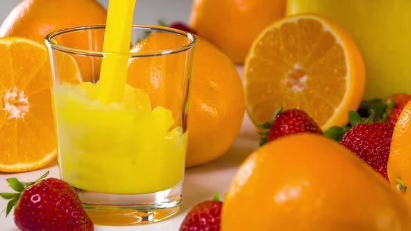 Orange Juice Being Poured