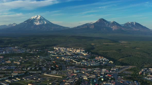 PetropavlovskKamchatsky City at Sunset