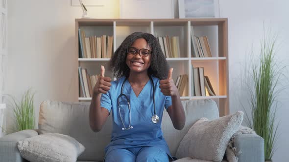 Medical Success Supportive Nurse Woman Thumbs Up