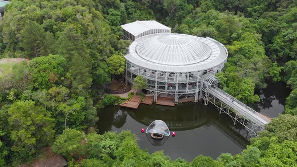 Wire Opera House, Pedreira park (Curitiba, Parana, Brazil) aerial view