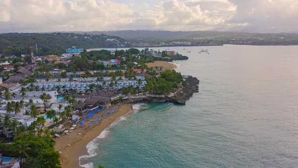 Quaint Casa Marina Beach and touristic resort area, Caribbean coastline