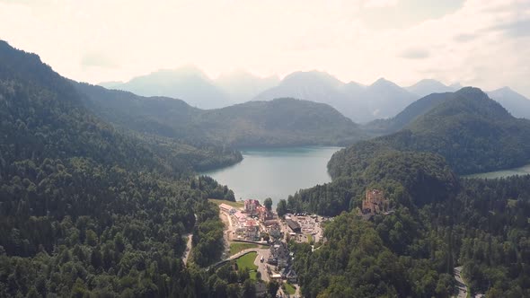 Aerial View of Alpsee Lake
