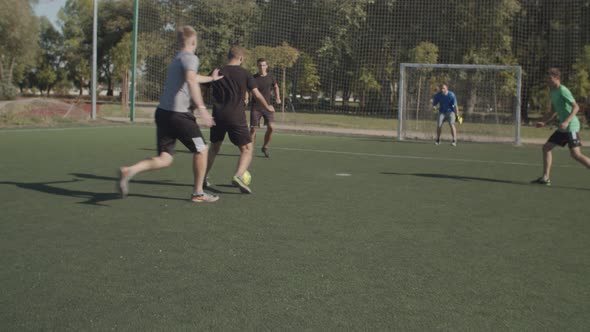 Foul Committed By Soccer Defender Against Opponent