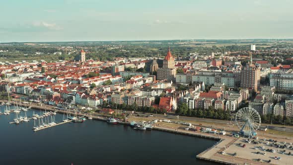 Panoramic Aerial View of the City of Rostock in Northern Germany MecklenburgVorpommern