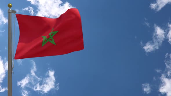 Morocco Flag On Flagpole