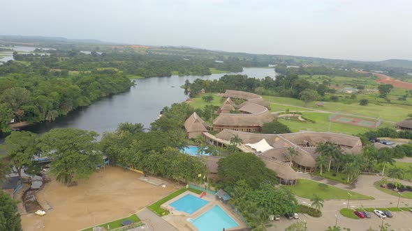 Residence along river bank in Ghana