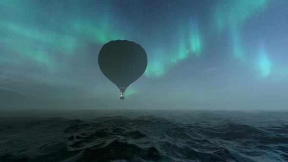 Gas Baloon (Aurora Background)