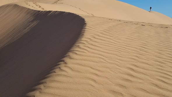 The sand dunes of the moroccan desert.