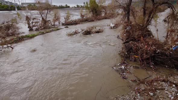 Flood Damage In Los Angeles River