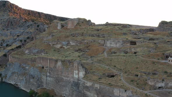 Ruined Ancient City And City Walls Aerial View 2