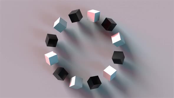 Round Construction of Cubes Computer Generated