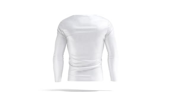 Blank white longsleeve t-shirt mockup, looped rotation