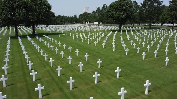 White Crosses at American Military Cemetery in the Netherlands