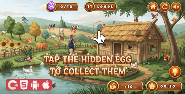 Egg Farm Hidden Game - HTML5 Game, Construct 3