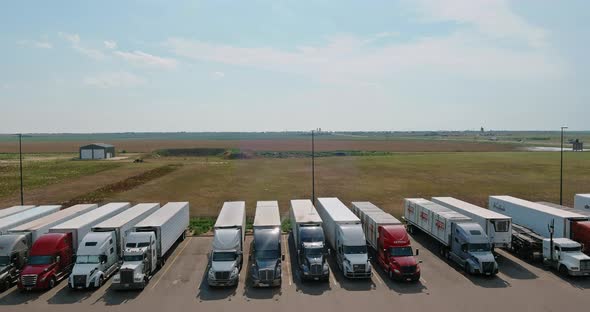 Aerial View with Rest Area for Heavy Trucks