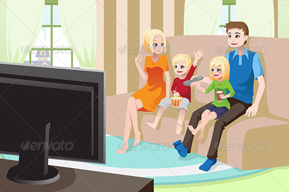 Family Watching Movies at Home