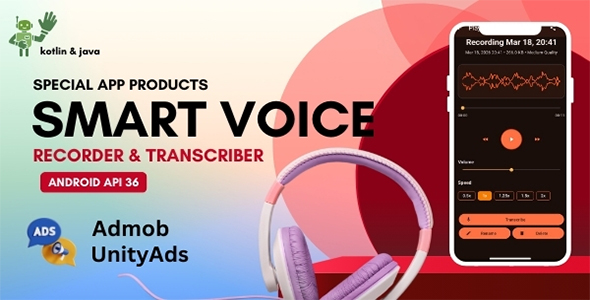 Smart Voice Recorder & Transcriber - Android App (Java)