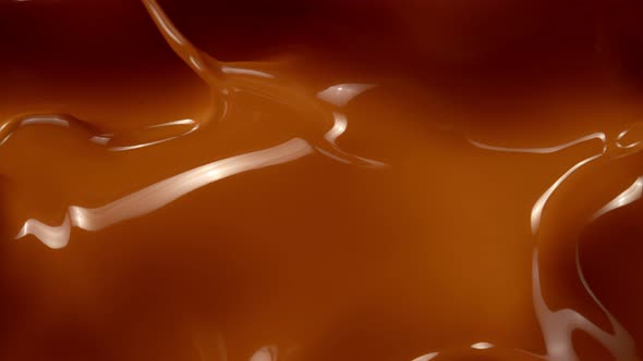 Super Slow Motion Shot of Rippling Melted Caramel at 1000 Fps