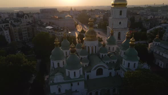 High Angle View of a Beautiful Building of a Monastery in Kyiv Pechersk Lavra