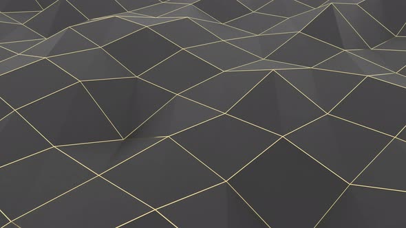 Geometrical Black Gold Background in Contemporary Style Shine Metal Minimalistic Cover Footage