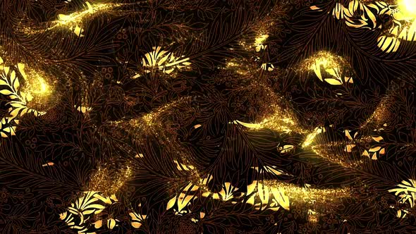 Flower Pattern Gold  Particles Seamless Loop