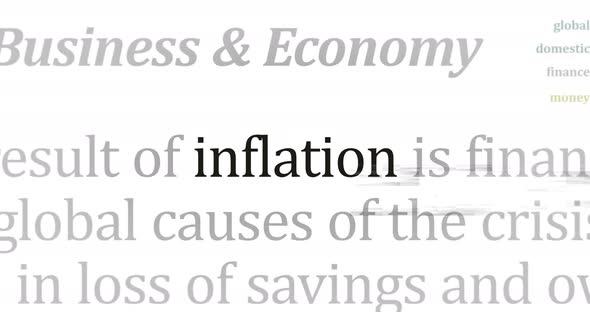 Headline titles media with inflation, recession and economy crisis seamless loop