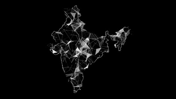 Abstract White Plexus Network In India Map