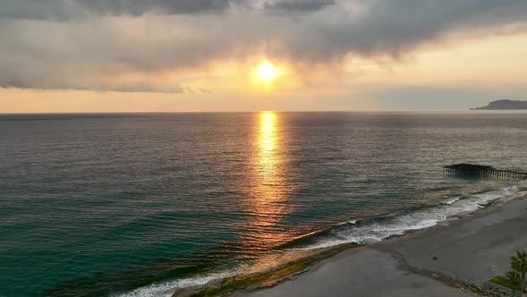 Colorful sunset over the Mediterranean Sea