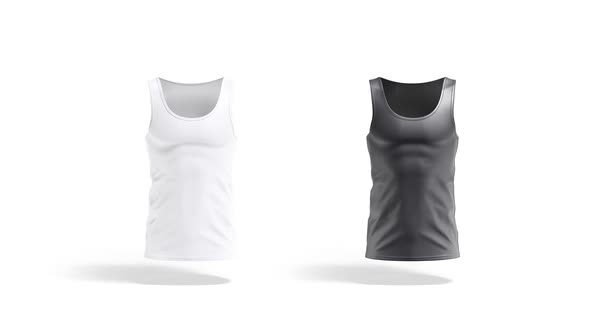 Blank black and white tank top, looped rotation