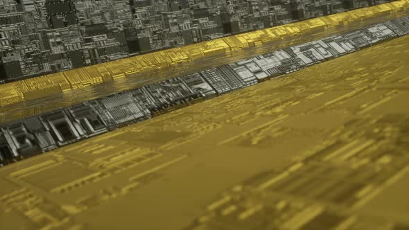 Gold and Black Metal. Hi Tech Texture 8