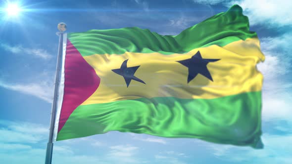 4K 3D Sao Tome And Principe Flag