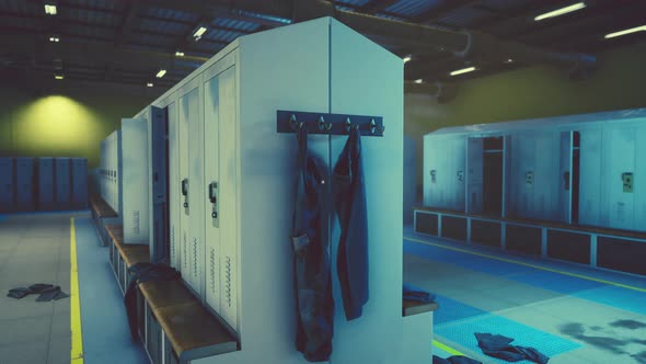 Empty Dressing Room in Old Factory