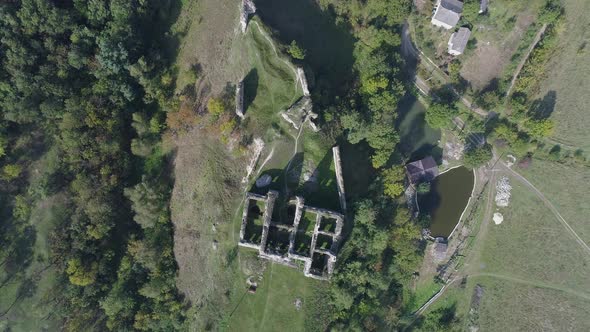 Skala-Podilsky Castle ruins seen from above