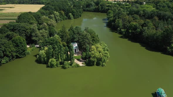 Island of Love Sofia Park on the Island Uman Ukraine Aerial View